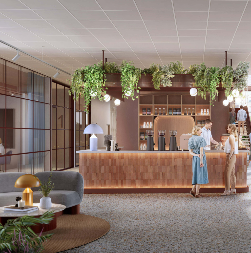 Bildet viser kaffebaren som kommer i næringsprosjektet Vitaminen på Storo.