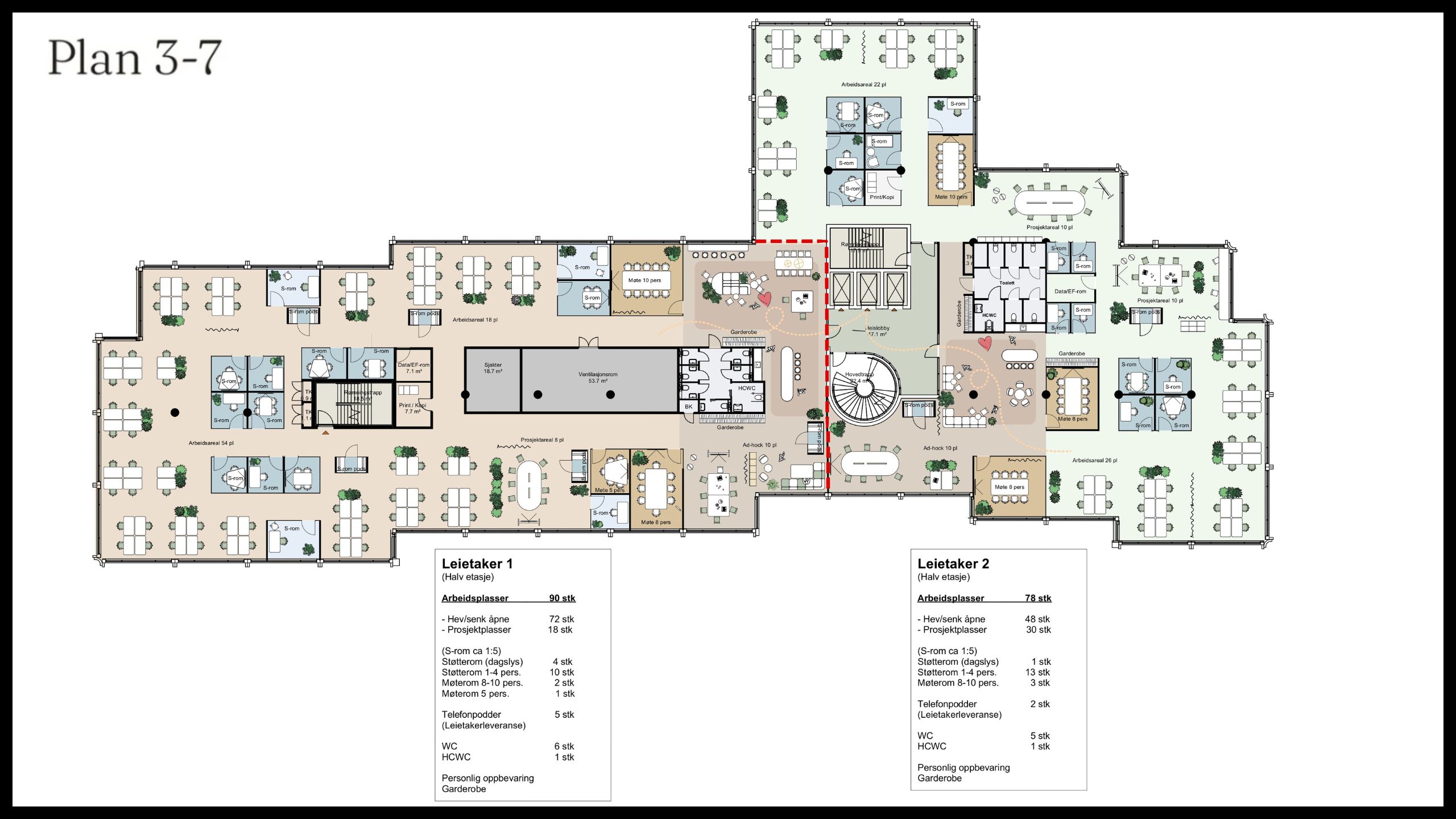 Etasje 3-7 alternativ